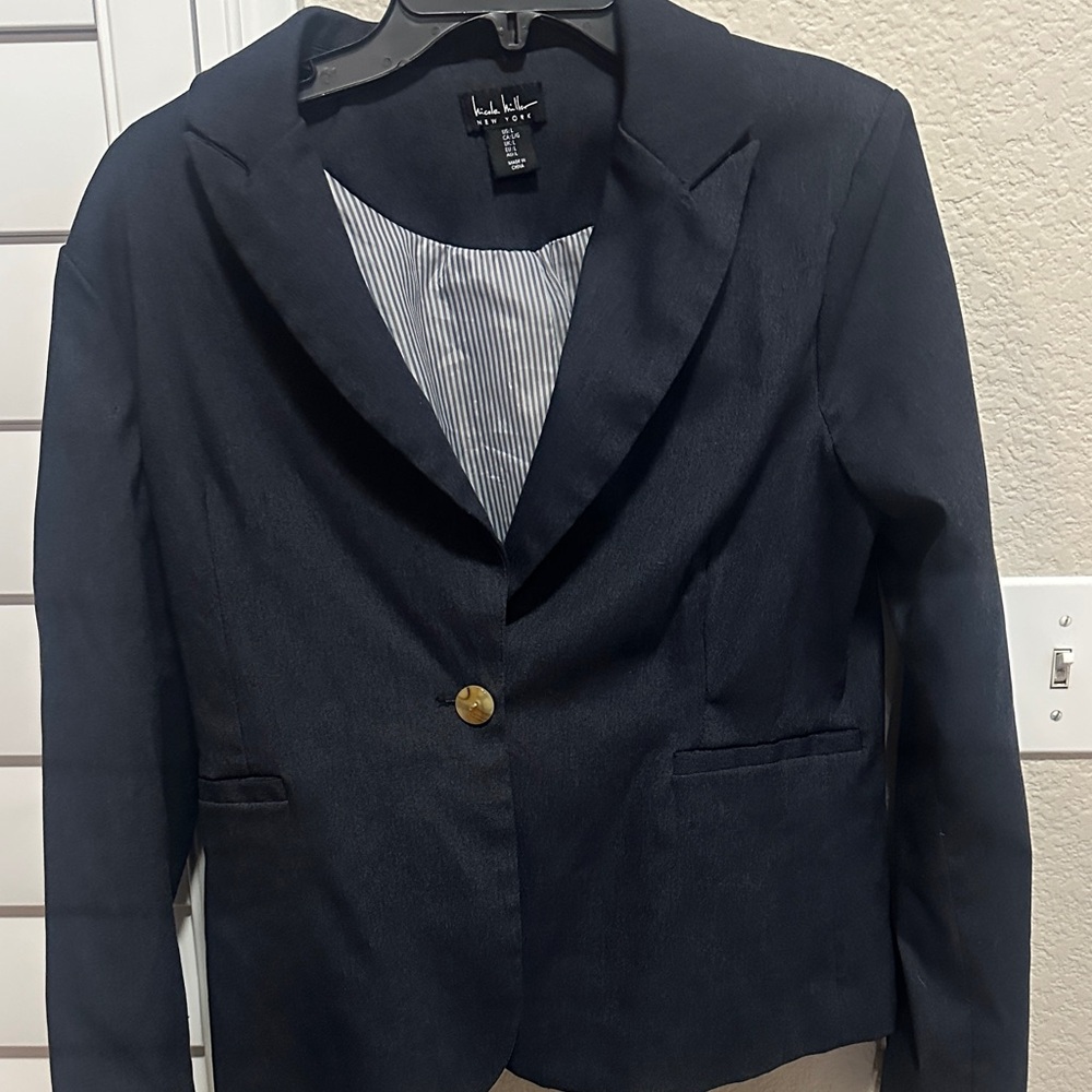 Nicole Miller Midnight Blue Jacket with Gold Accent